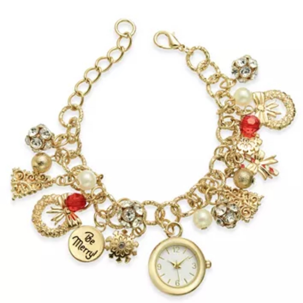 Charter Club Holiday Lane Charm Bracelet Watch